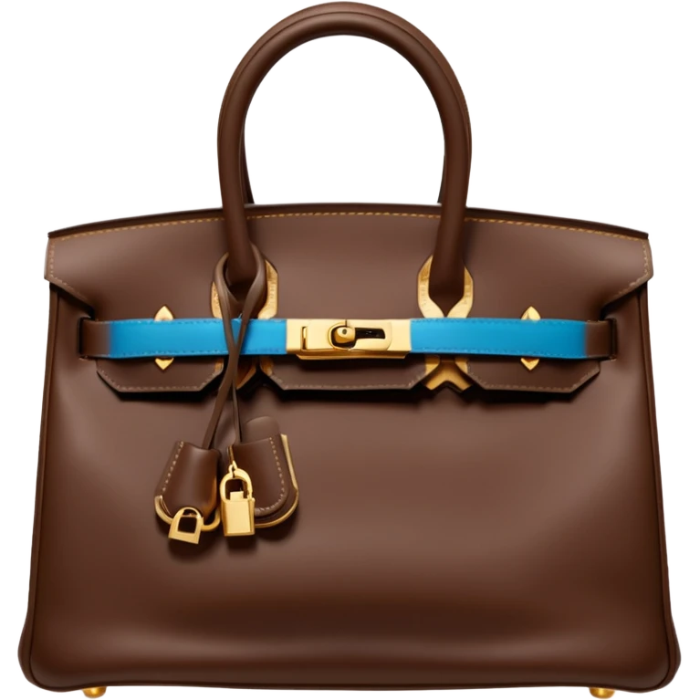 hermes birkin deep chocolate brown color bag gold hardware emoji