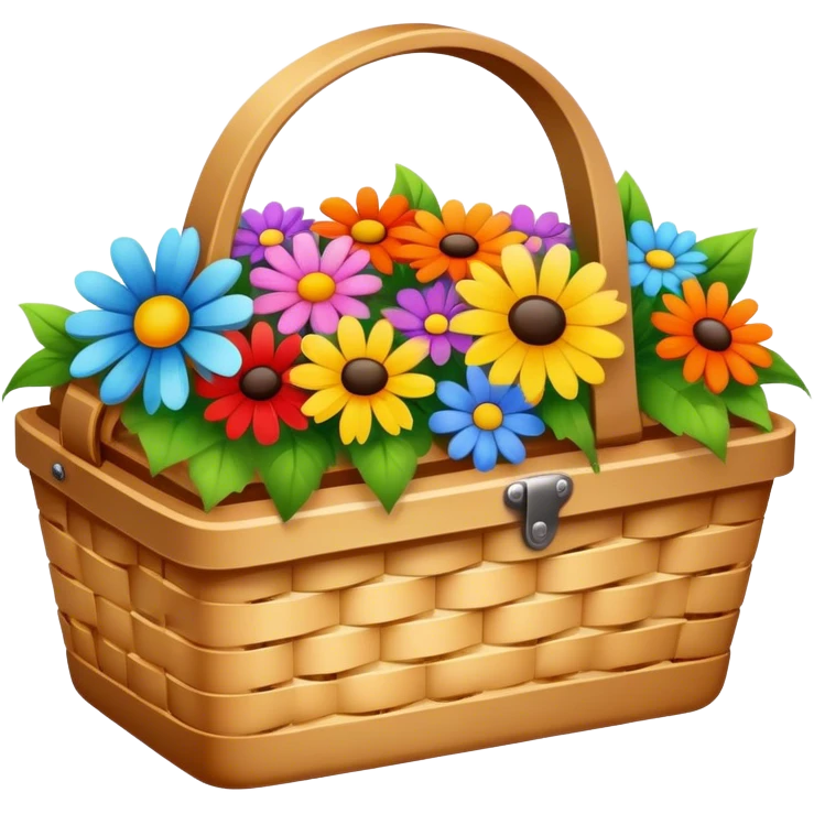 picnic basket with flowers emoji