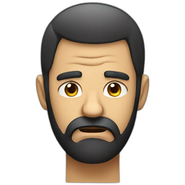 black-beard-confused sleepy -face frustrated emoji