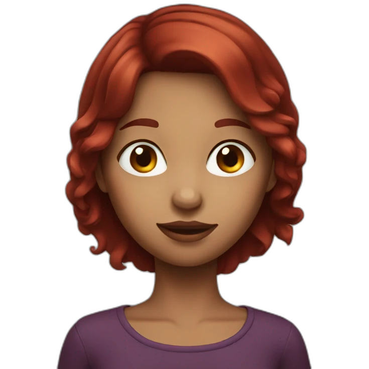 dark red haired girl emoji