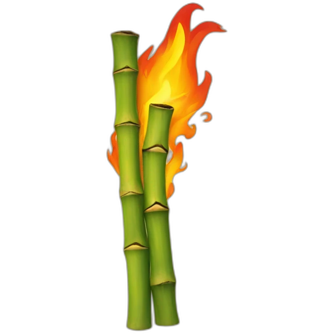 bamboo on fire emoji