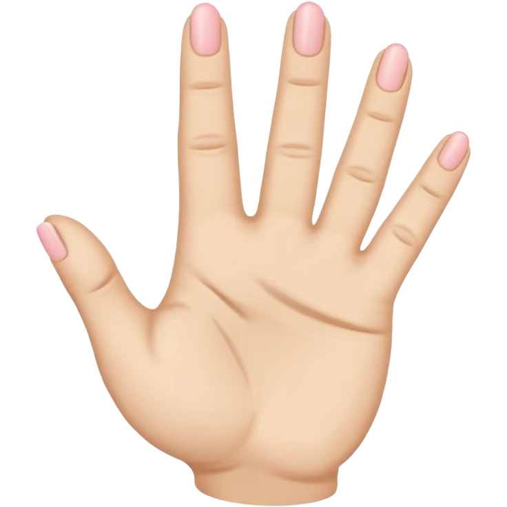 minimalist hand emoji with index, middle, and pinky fingers up, thumb and ring fingers folded, iPhone style, smooth lines, clean shape, inspired by rock hand emoji but different emoji