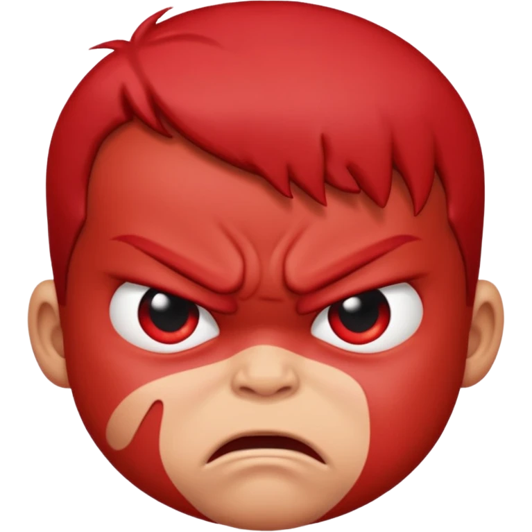 a baby all red red angry face  emoji