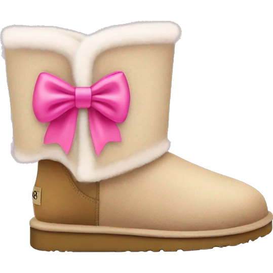 Ugg boots with a pink bow and fluffy insides emoji