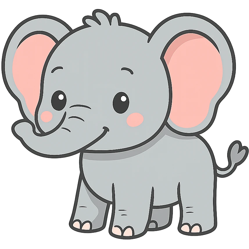 flat toon baby elephant emoji