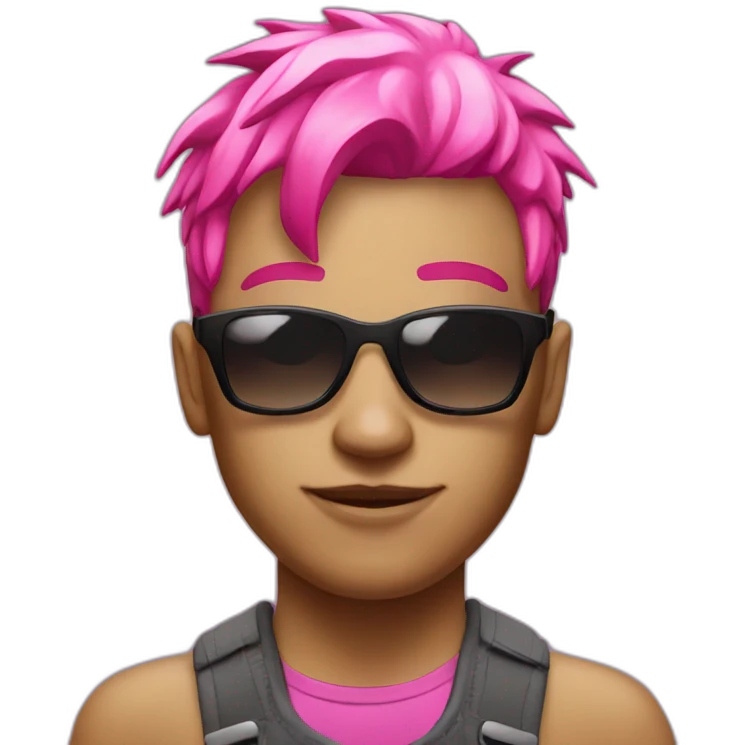 Raver with sunglasses and pink hair emoji