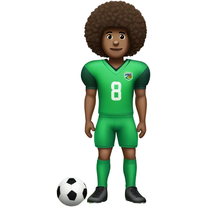 Dinosaur in football kit with afro emoji