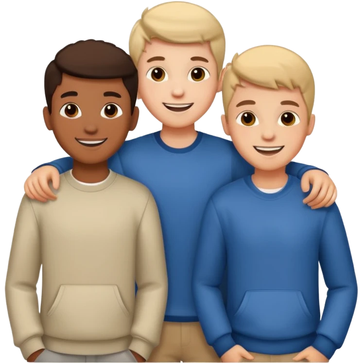 three boys teenagers friends emoji