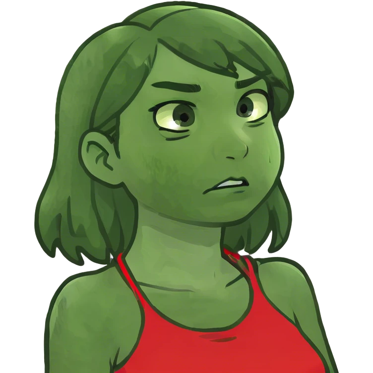 girl holding her neck angrily  emoji