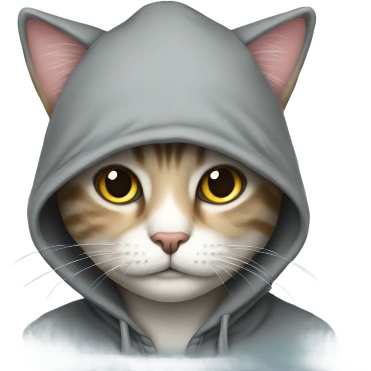 cat with hoodie and hat
 emoji