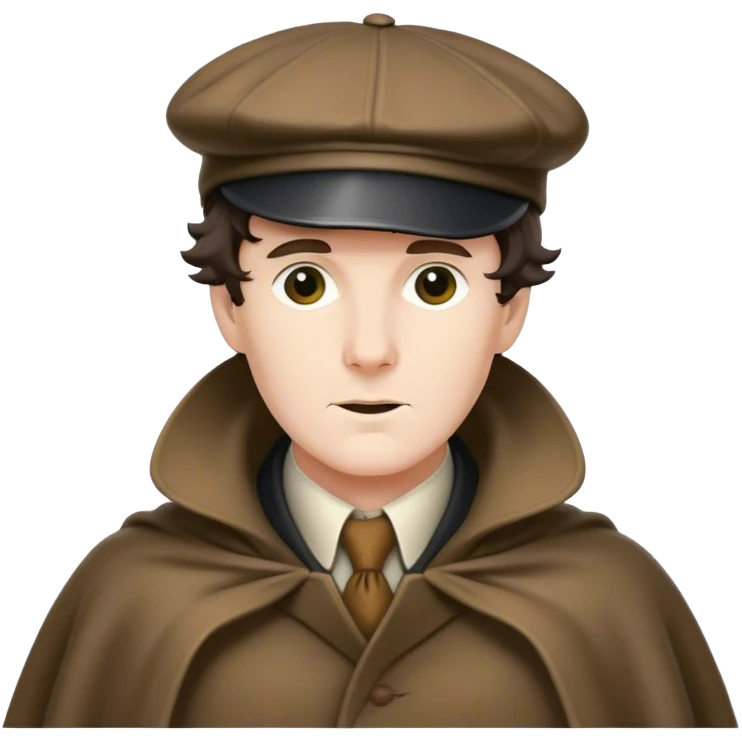 sherlock holmes wearing a deerstalker hat and an Inverness cape emoji