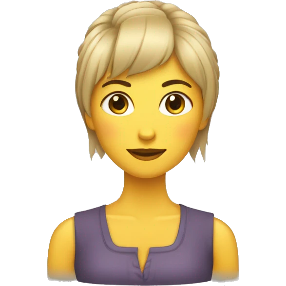 Mujer morocha con flequillo  emoji