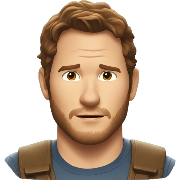 Chris pratt from Jurassic world full emoji