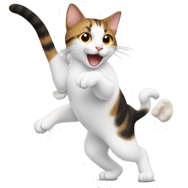 Cat chasing tail emoji