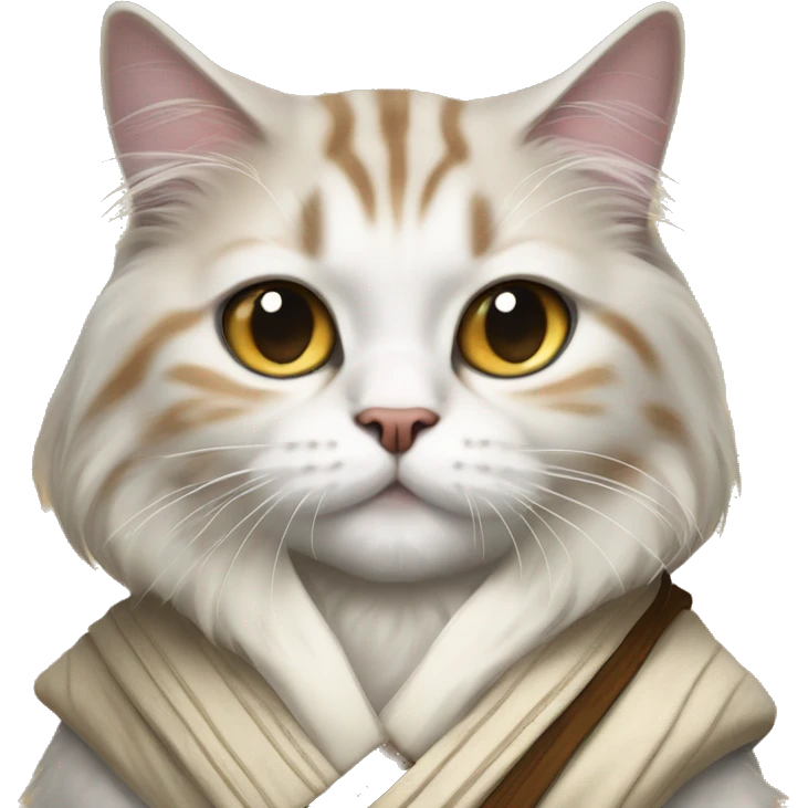 Siberian cat dressed like Obi wan kenobi  emoji