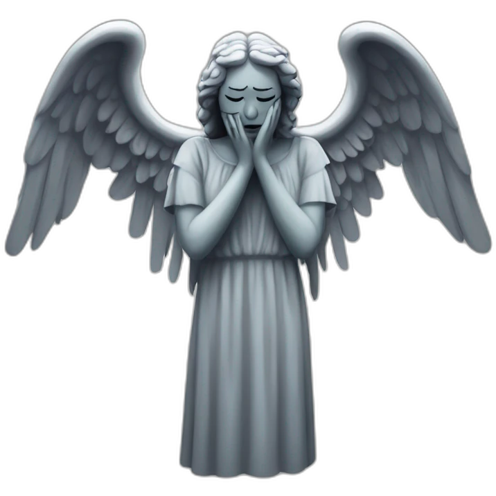Evil weeping angel emoji