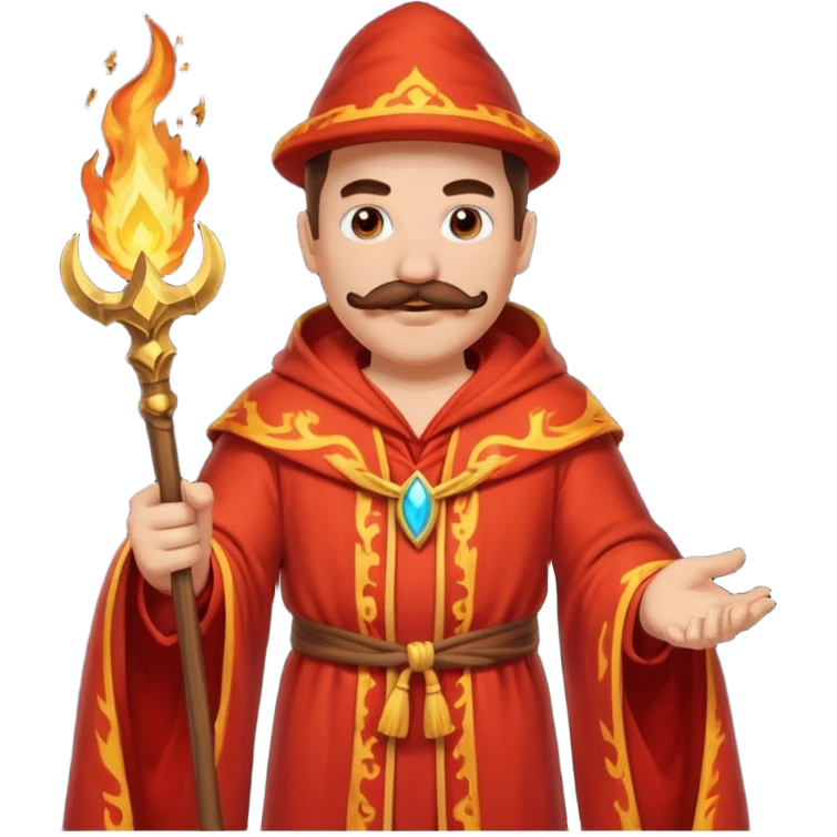 fire wizard with mustache emoji