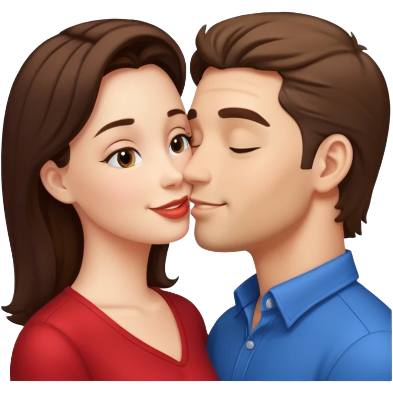 a good looking man and good looking woman are Kissing, indoor emoji