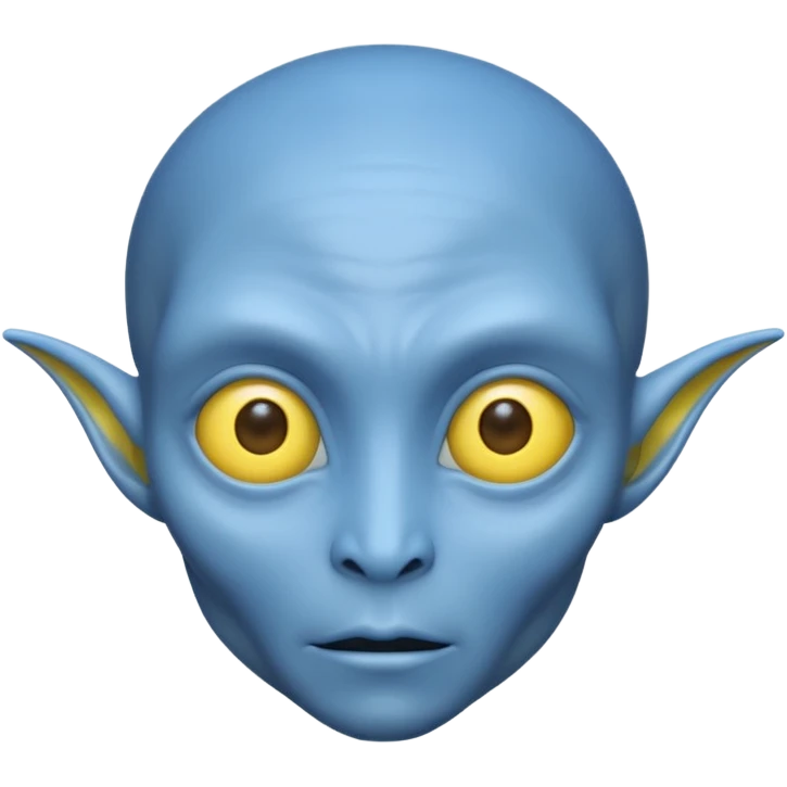 I want an alien with blue color and middle section of the forehead should be yellow emoji