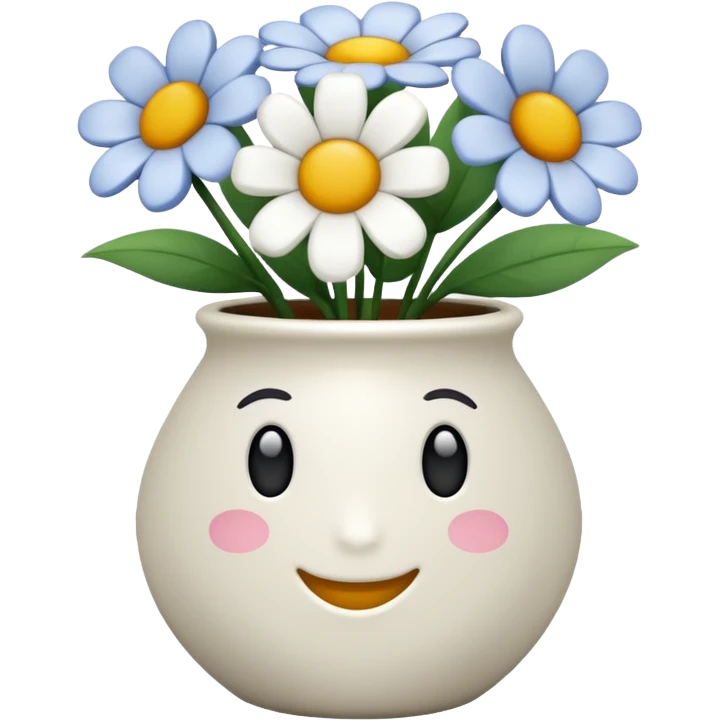 vaso branco sem flores emoji