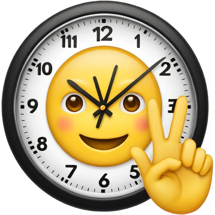 I want a clock it emoji with the fingers like the latest trend with two fingers emoji