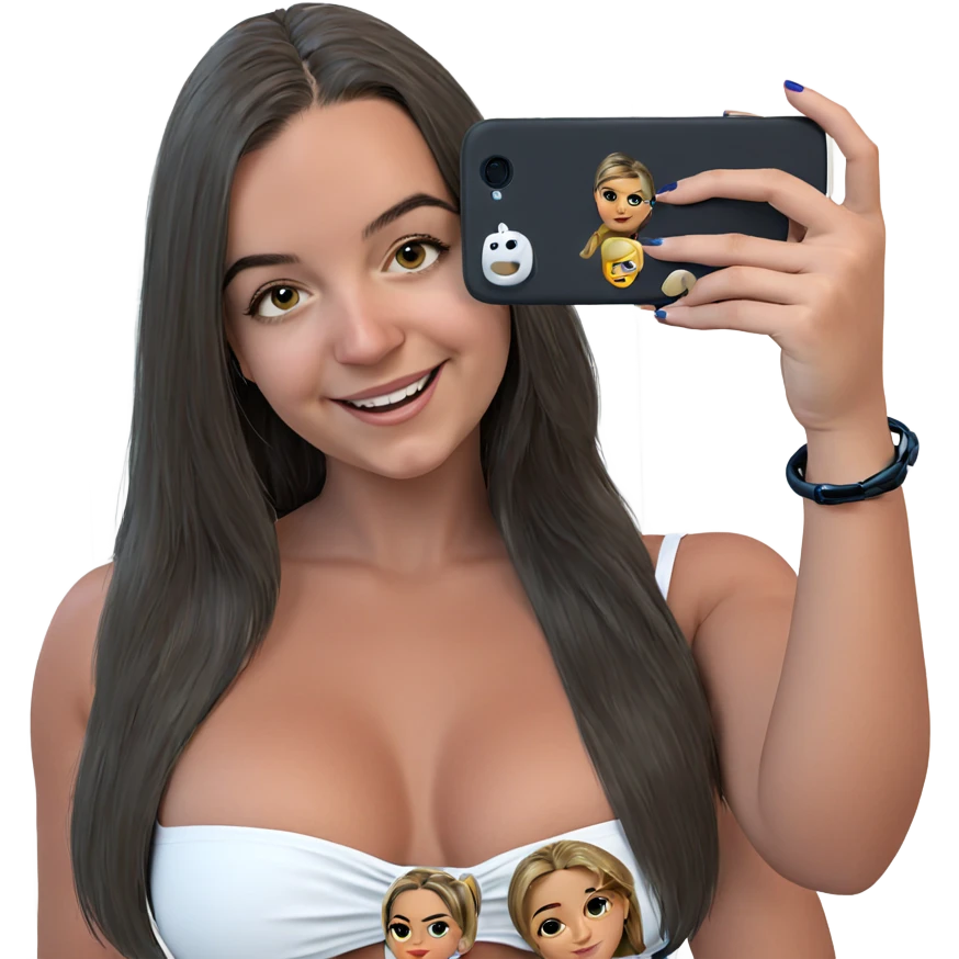 selfie in stylish swimsuit emoji