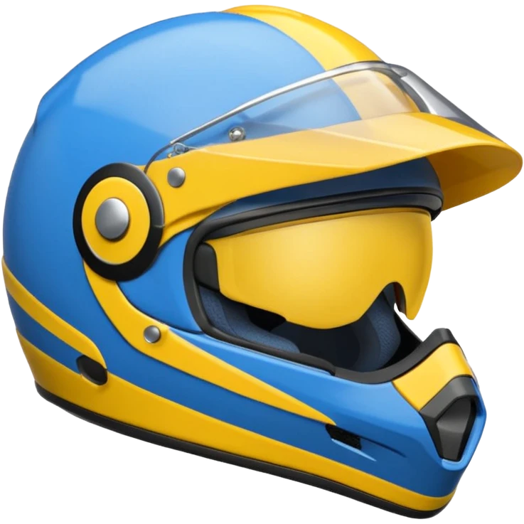 emoji capacete de moto azul (#1440FF) e com detalhes amarelo (#FFA814) emoji
