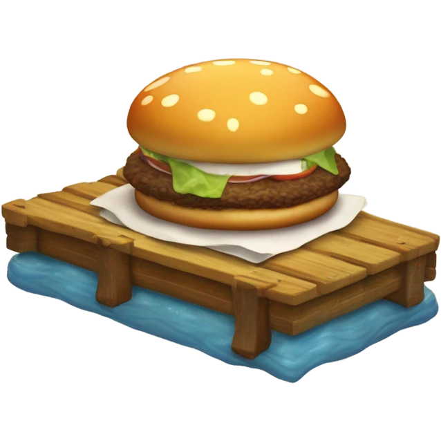 Krabby patty on a raft, four by four, animal style, extra shingles with a shimmy and a squeeze, light axle grease, make it cry, burn it, and let it swim. emoji