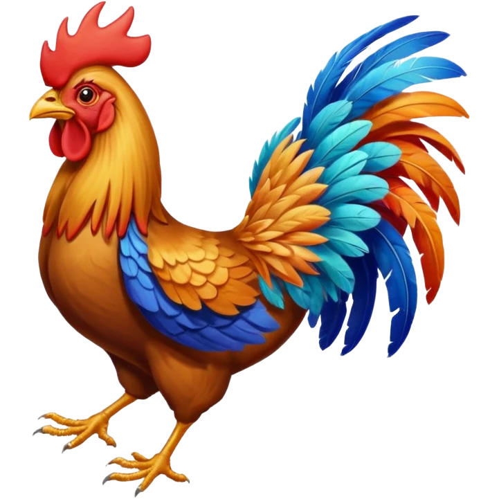 rooster flying glider emoji