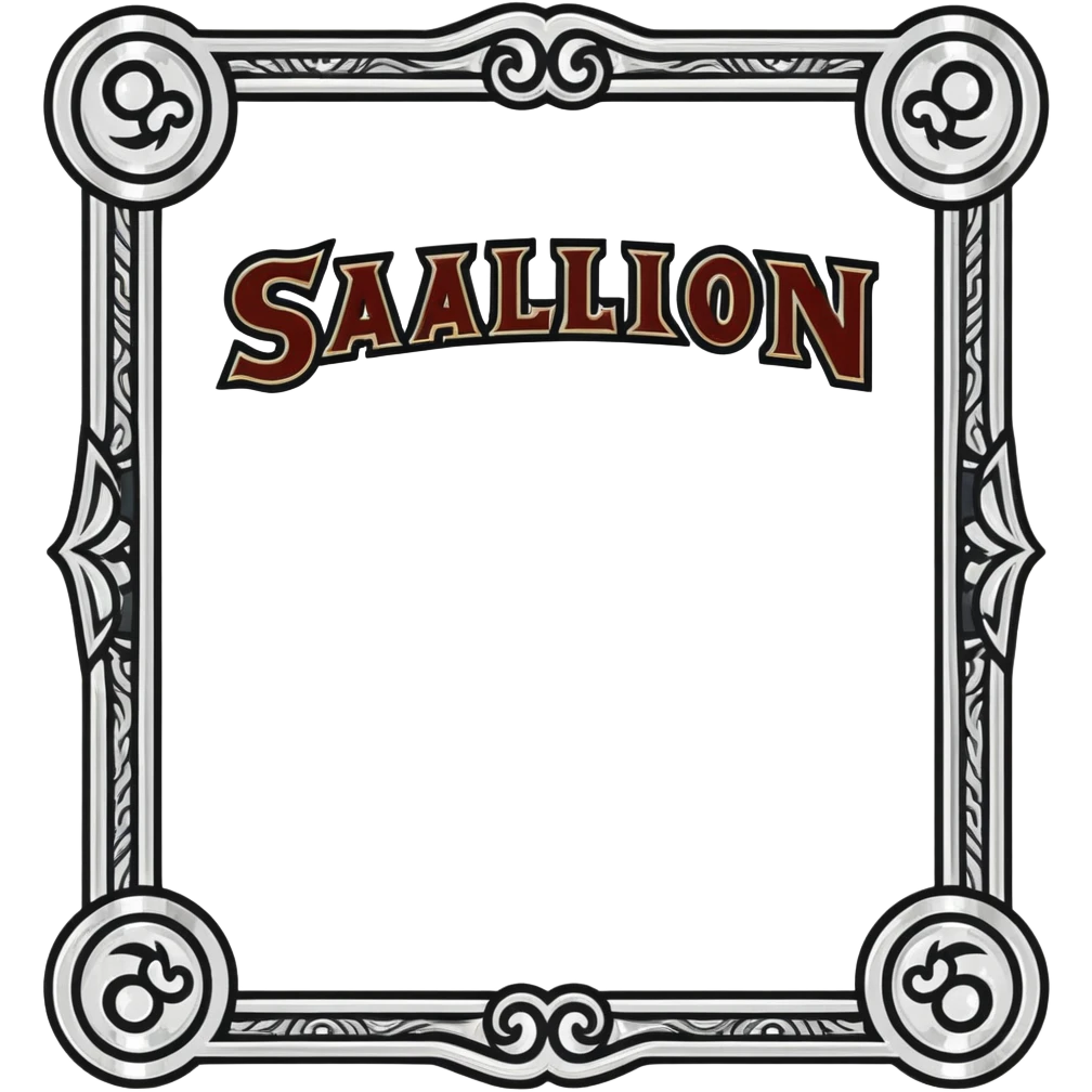connected BLK letters in western saloon font style with silver outline, transparent background, old west typography, black text with ornate silver frame emoji