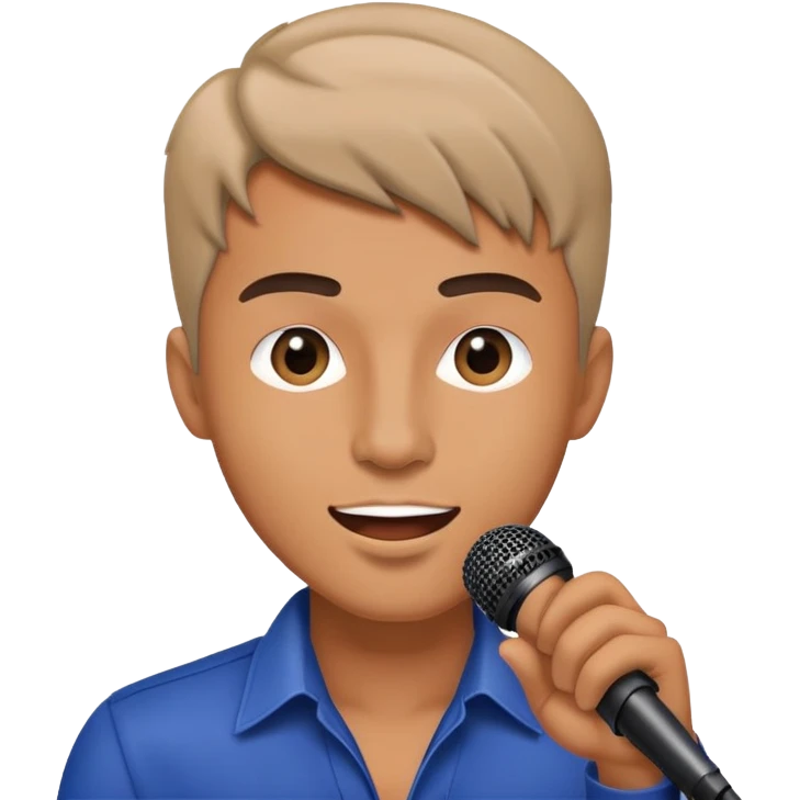 passionate male singer holding microphone emoji