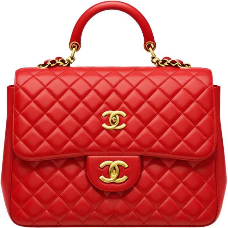 chanel flap bag bright red color bag  emoji