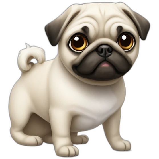 Pug and white Maltese  emoji