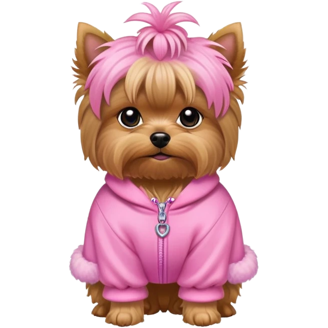 Yorki dog in a pink outfit emoji