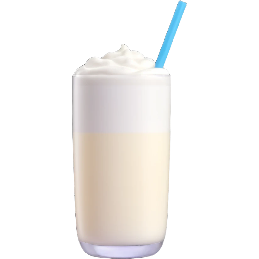A cold Turkish yogurt drink served in a glass, white and frothy, sometimes with bubbles on top emoji