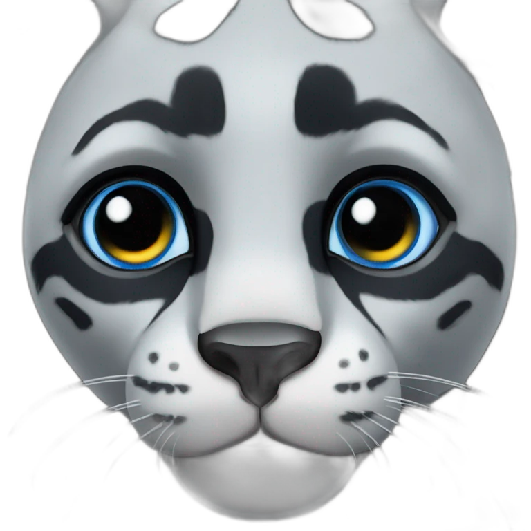 Black Panther with blue eyes emoji