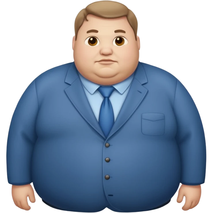 Fat Man with his Office worker clothes emoji