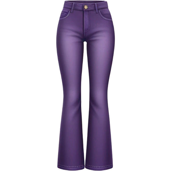 Realistic long Wide leg high waisted purple jeans, isolated emoji
