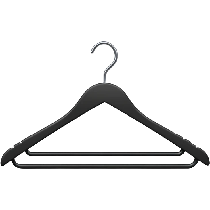 one black clothed clothing hanger emoji