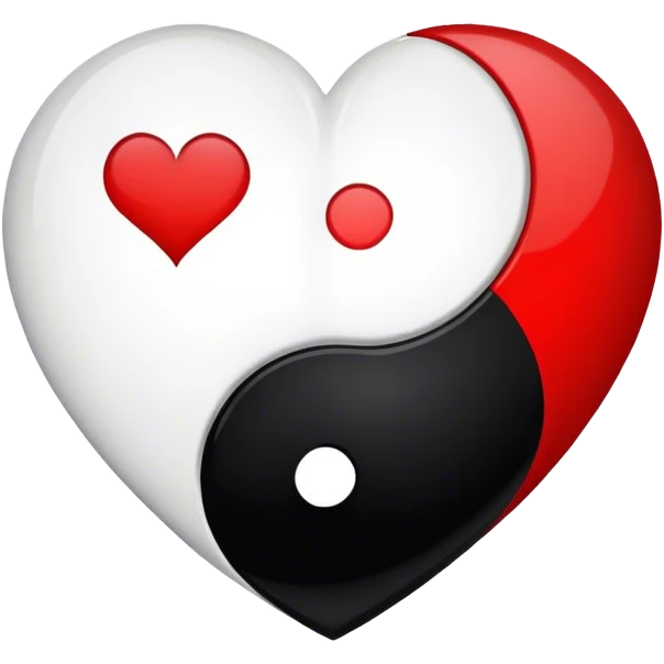 Heart shaped yin yang  emoji