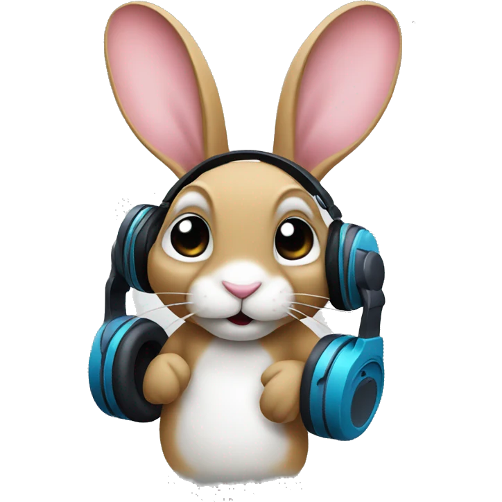 rabbit listening music emoji