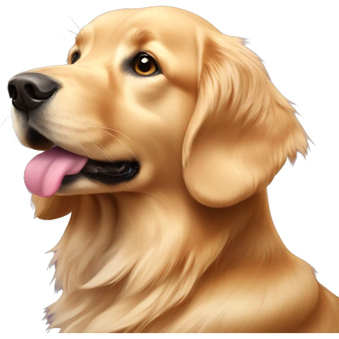 Golden retriever with pink datails emoji