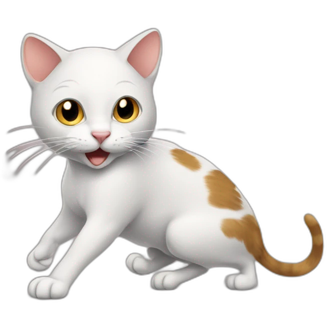 Cat hunting mouse emoji