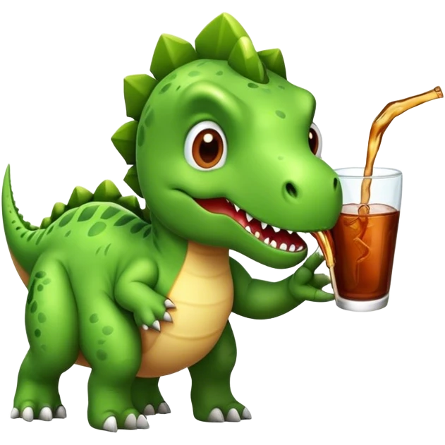 Dinosaur drinking kola  emoji