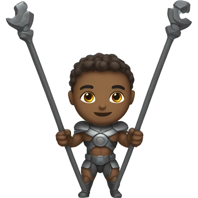 Superhuman with iron rod emoji