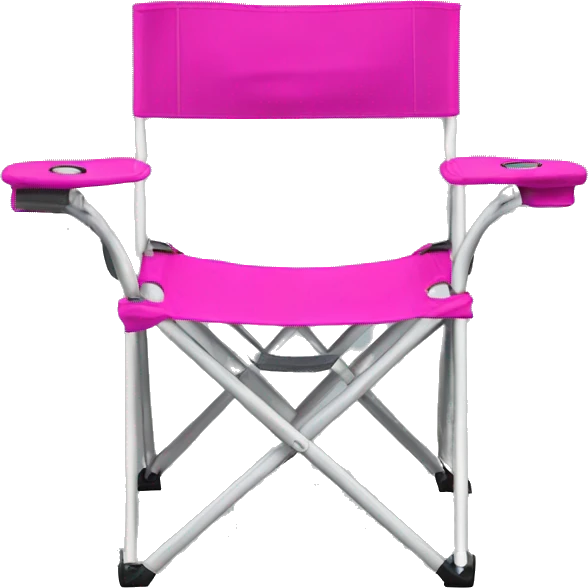 Realistic fuschia camping folding chair isolated.  emoji