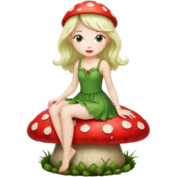 Fairy sitting on mushroom emoji