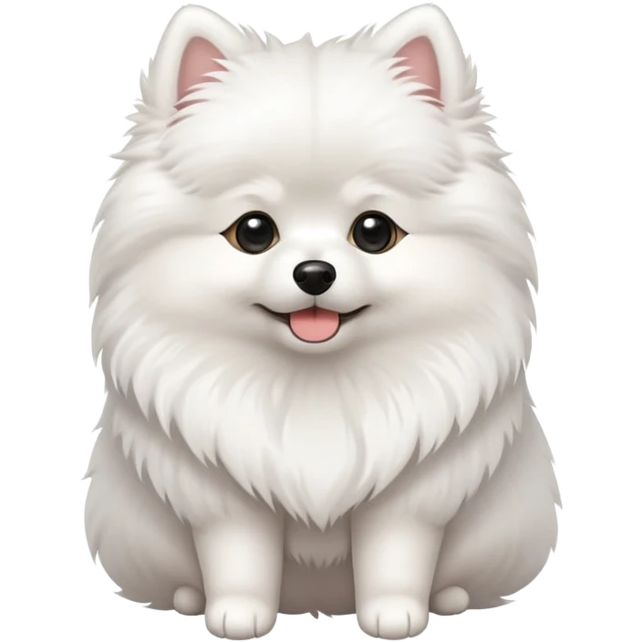 Белый мини шпиц emoji