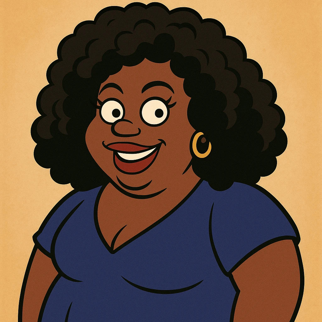 Nicole Byer as a cartoon character in a general illustration style emoji