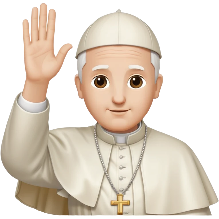 Pope blessing crowd with raised hand emoji